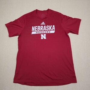 Adidas Nebraska Huskers AEROREADY Creator Tee Red XL NCAA Shirt Men's Athletic
